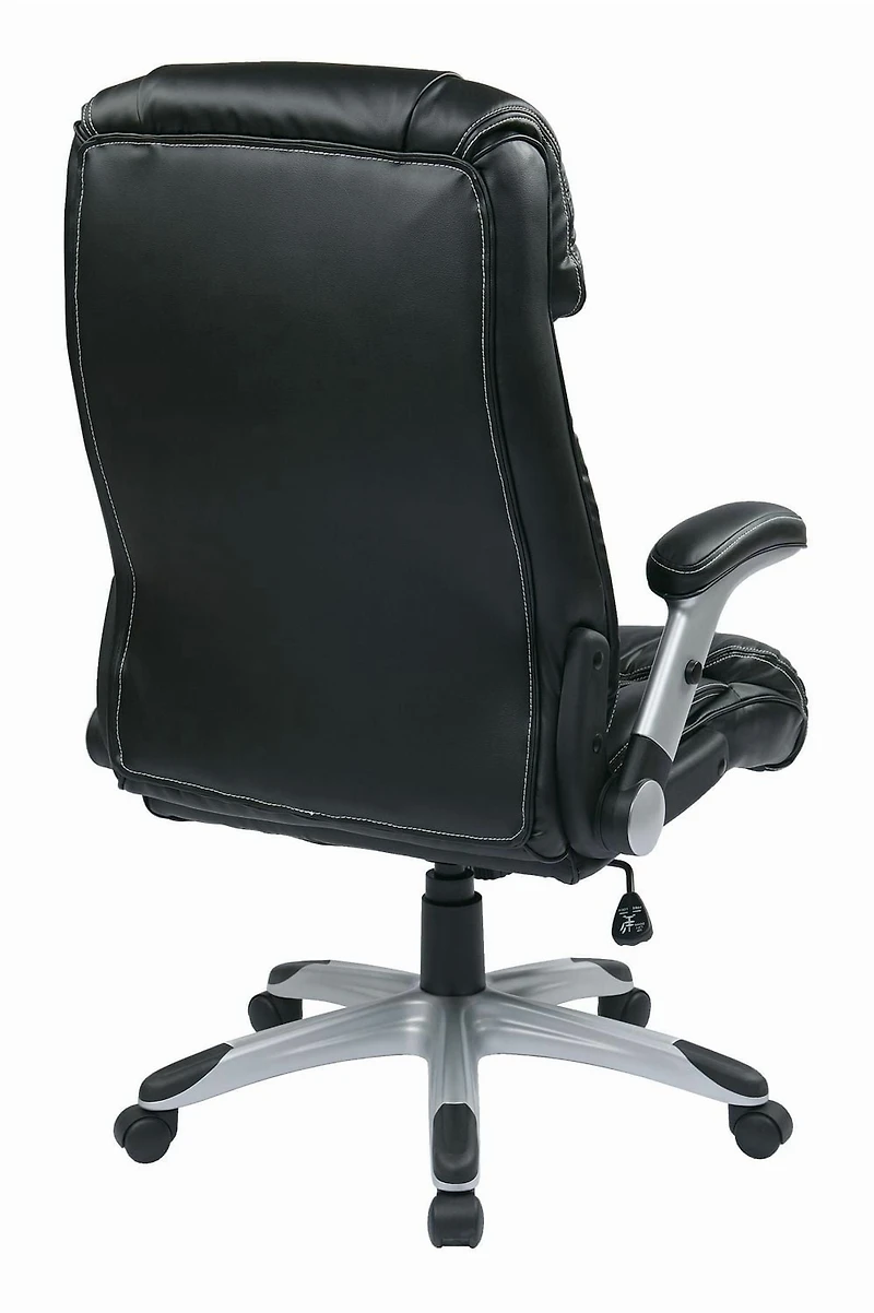 Chaise en cuir reconstitué à bras réglables en noir