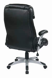 Chaise en cuir reconstitué à bras réglables en noir
