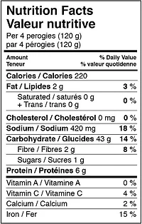 Cheemo Perogies pommes de terre et fromage cheddar 907 g