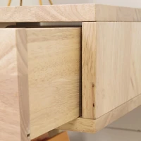South Shore Sweedi Table de chevet 1 tiroir en bois massif-Bois naturel