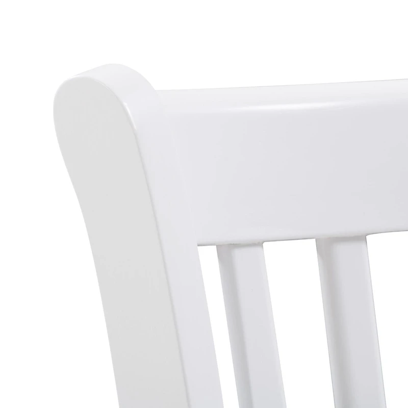 Lot de 2 tabourets de bar pivotants d'intérieur CorLiving Winston blancs avec assise en similicuir et dossier haut à lattes verticales