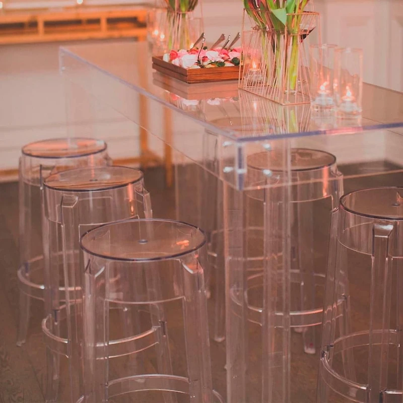 Heavenly Collection Clear Plastic Bar Stool SET OF 6