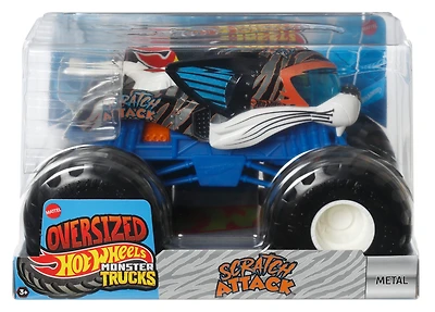 Hot Wheels Monster Trucks Camion surdimensionné Échelle1:24, Scratch Attack