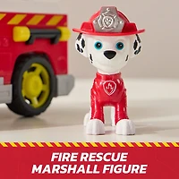 Pat' Patrouille Mission pompiers : Camion de pompiers Marcus avec figurine articulée, lance-projectile et camion, jouets pour garçons et filles à partir de 3 ans