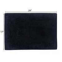 Tapis de Bain Mainstays Racetrack 100% Coton Noir Bath Rug, 17" x 24" Tapis de bain antidéparant