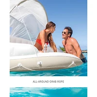 Île Gonflable Intex Canopy, Chaise Longue Gonflable de Piscine avec Ombrelle Amovible pour Détente