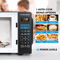 Hamilton Beach 0.9 Cu ft Countertop Microwave Oven, 900 Watts, Stainless Steel
