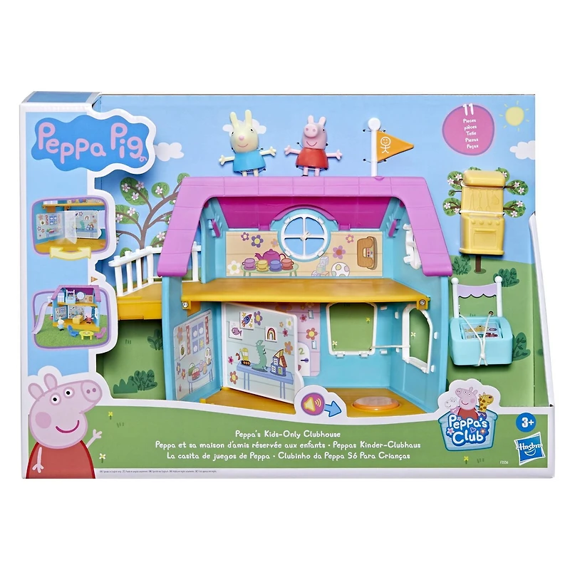 Peppa Pig Peppa et sa maison d'amis réservée aux enfants, jouet préscolaire, sons, inclut 2 figurines, 7 accessoires, à partir de 3 ans
