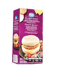 Great Value Breakfast Sandwich, Turkey Sausage, Egg White and Cheese on a Wheat English Muffin