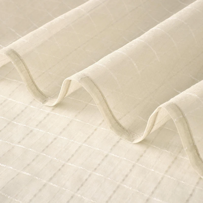 Ensemble de 2 panneaux de rideaux transparents Mainstays Windowpane, Blanc, 38" L x 84" H 2 Ensemble de panneau de rideau MS Sheer