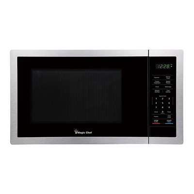 Magic Chef 0,9 pi Micro-ondes de comptoir 900-Watt touche numérique, inoxydable