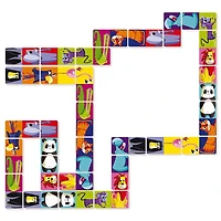 Janod Dominos Animaux de la Jungle  – Jeu Éducatif en Carton pour Enfants – À partir de 3 Ans – Développement de la Motricité Fine et Apprentissage des Nombres - 327712