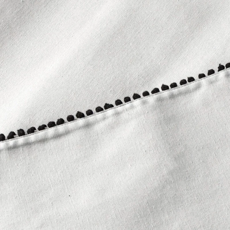 Thyme & Table Nappe rectangulaire 102", Pom Blanc