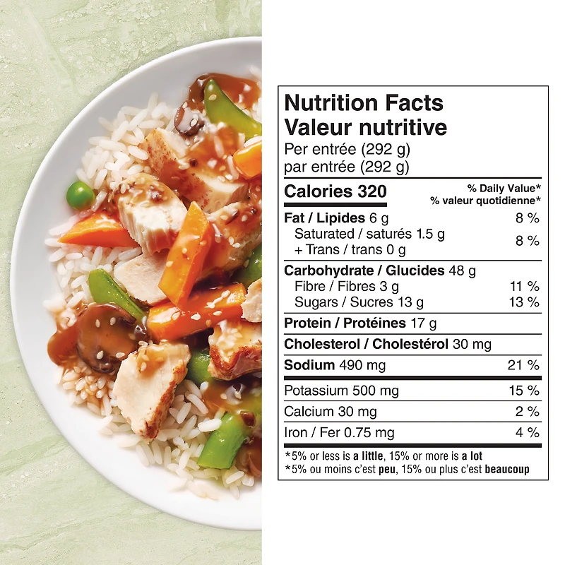 Healthy Choice Délices Vapeur Poulet sucré au sésame repas surgelé  avec poitrine de poulet, légumes et sauce sucrée au sésame, sans arômes artificiels, sans agents de conservation Repas surgelé, 292 g