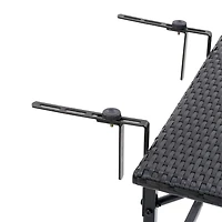 CorLiving Parksville Resin Wicker and Steel Outdoor Foldable Balcony Table, Black