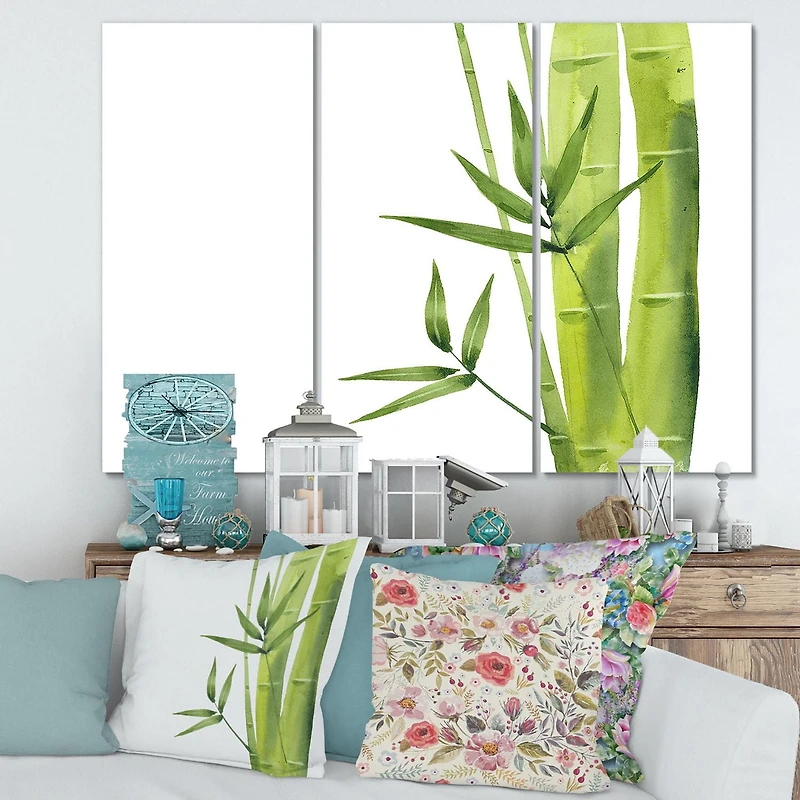 Designart Bamboo Branches In The Forest V Canvas Wall Art