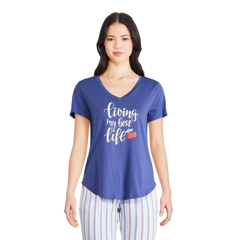 T-shirt de nuit avec encolure en V George pour femmes