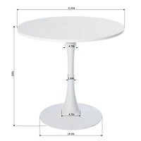 Bureau rond Homy Casa de 80 cm avec piètement en métal pour bureau ou maison
