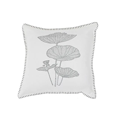 Point De Coussin De Couverture Broidered Cushion Lotus Leaf 18 X 18 - Ensemble De 2