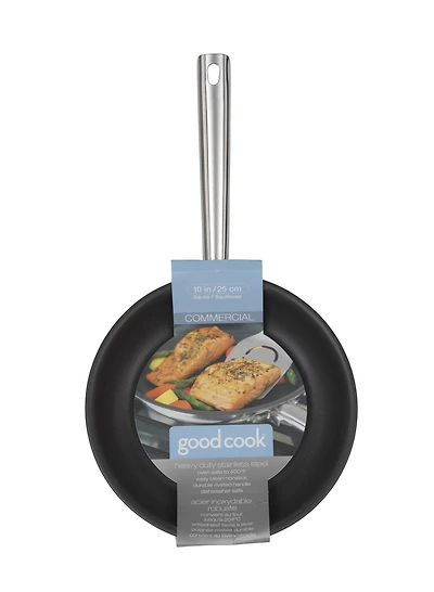 Goodcook Classic Saute Pan, 10 Inch, Nonstick cookware, Medium, Black, Dishwasher safe, Bakelite Flame Guard Ergonomic handle