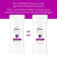 Antisudorifique désodorisant pour femme Dove Soin Avancé Parfum de Baie d'Açaï et Fleur de Lotus avec technologie pro-céramides pour une peau douce et résistante 74g