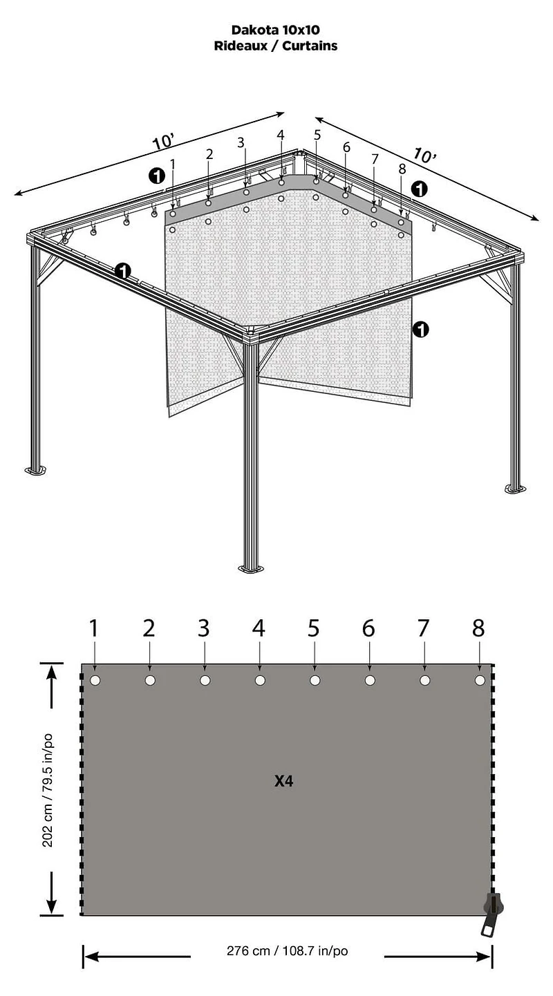 Sojag Dakota Gazebo Privacy Curtains