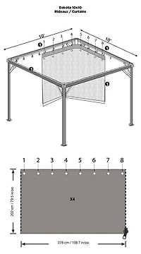 Sojag Dakota Gazebo Privacy Curtains