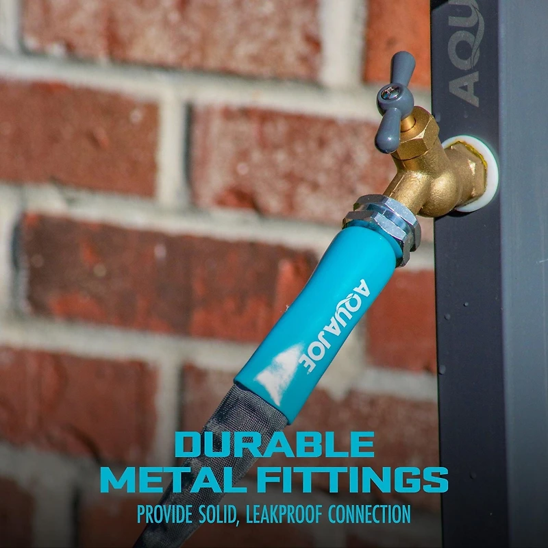 Aqua Joe AJFJH50-58-PRO Ultra Flexible Kink Free Fiberjacket Garden Hose, 50-Foot, Metal Fittings