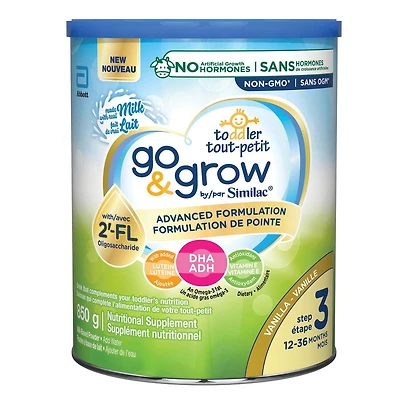 Similac Go & Grow Step 3 Toddler Drink with 2'-FL. Immune Support Innovation: 2'-FL, Powder, 12-36 Months, Vanilla Flavour, 850 grams, 1x850 g