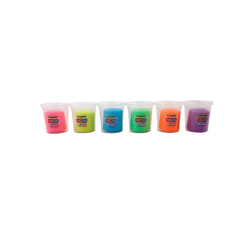 CRAYOLA Pâte à modeler Silly Scents pour la classe, paquet de 24 avec 6 pots néon.