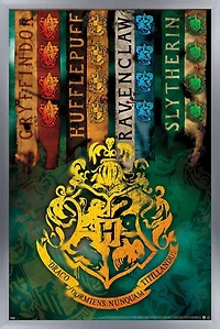 The Wizarding World: Harry Potter - House Crests Wall Poster