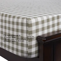 HOMETRENDS 3-Piece Tan Bufflalo Check Flannel Sheet Set, Twin, 100% Cotton