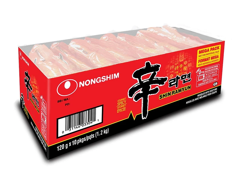 Nongshim Shin Ramyun Noodle Soup Single Pack, 120g , Noodle Soup