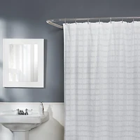 Cameron Fringe Cotton Fabric Shower Curtain
