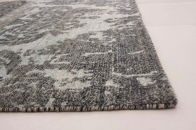 ECARPETGALLERY Tapis Noué à la Main pour Salon, Salle à Manger et Chambre à Coucher Transitionnel Collection La Seda 5'1" x 7'10" en Gris