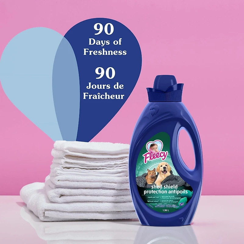Fleecy Shed Shield Fabric Softener, Light Scent - 1.36L, 1.36L - 57 Loads