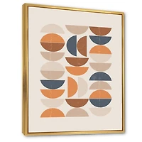 Designart Abstract Sun and Moon S In Blue and Orange FLOAT FRAME WALL ART