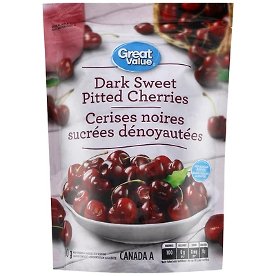 Cerises noires sucrées dénoyautées congelées de Great Value 600g