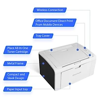 Imprimante laser monochrome sans fil Pantum P2509W