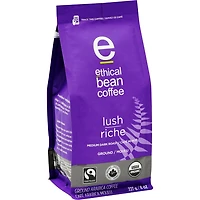 Ethical Bean Fairtrade Organic Coffee, Lush Medium Dark Roast, Ground Coffee, 227g