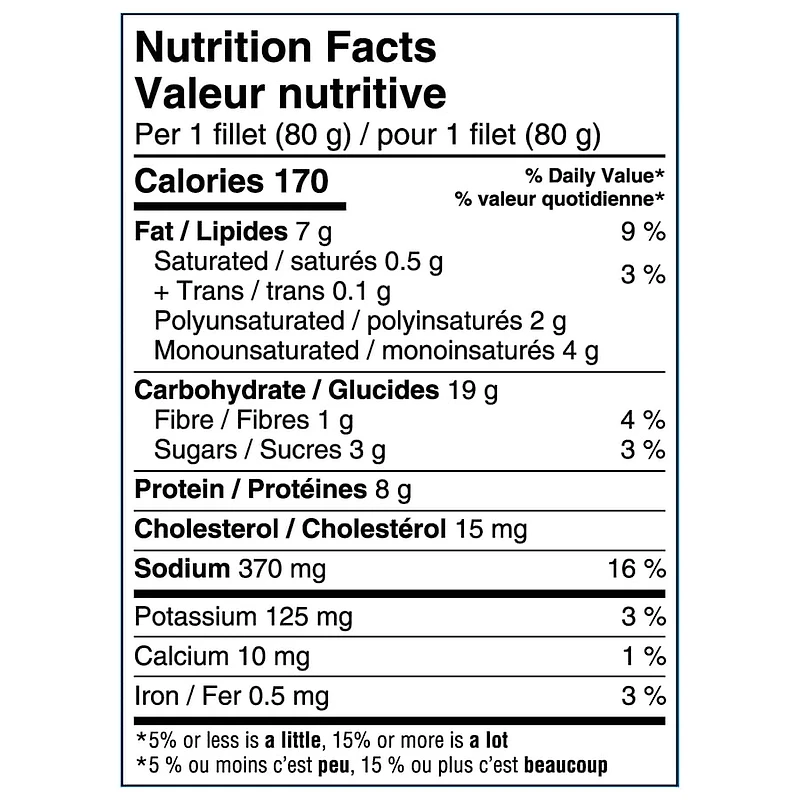 BlueWater Seafoods Crunchy Breaded Haddock, Wild Caught Haddock, Frozen, 7 Count, 525 g, Crunchy breaded haddock fillets