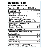 BlueWater Seafoods Crunchy Breaded Haddock, Wild Caught Haddock, Frozen, 7 Count, 525 g, Crunchy breaded haddock fillets