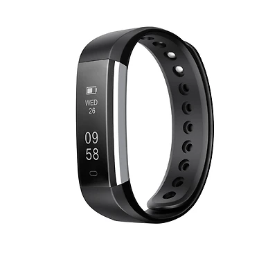 Letscom ID115 Health and Fitness Tracker & Smartwatch by Letsfit - Black