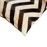 COUSSINS TORINO CHEVRON EN PEAU DE VACHE 18"X18" 2 PQT