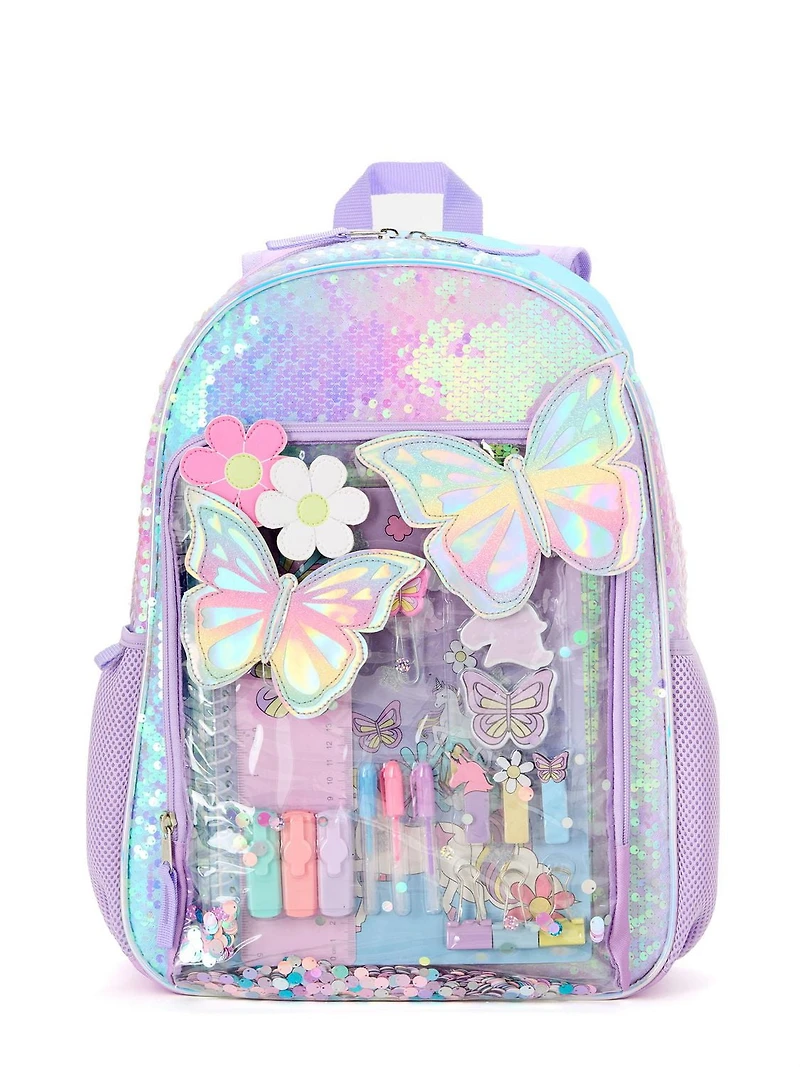 BUTTERFLY STATIONARY BACKPACK SET