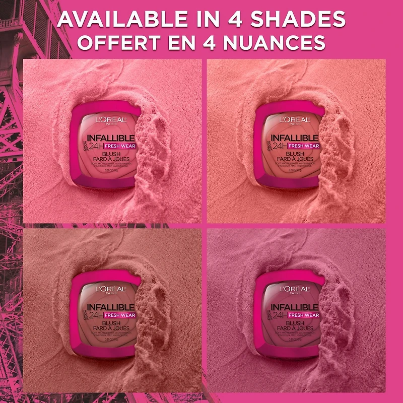 L'Oréal Paris Infallible 24H Freshwear Fard à Joues, Fini Doux Mat Hydrofuge, 9g Fard à Joues Longue Tenue