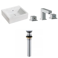 American Imaginations AI-33832 21 pouces W Au-dessus de contre le navire blanc pour 3H8-in. Centre de forage
