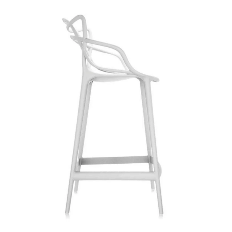 Tabouret moderne du milieu du siècle en polypropylène emmêlé Kooper en Noir, Intérieur - Extérieur Tabouret, Tabouret de cuisine, Tabouret de restaurant Ensemble 2