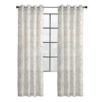 Loft Living Jennifer, panneau de rideau à oeillets diaphane avec imprimé botanique 52" x 95", gris