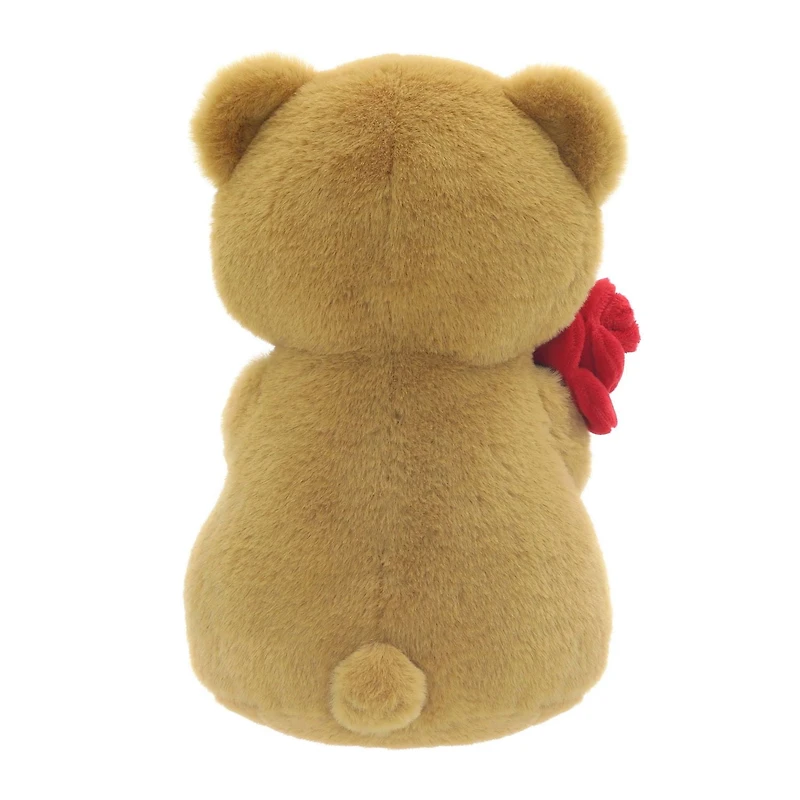 Large Tan Teddy Bear Plush with Flower For Mother's Day